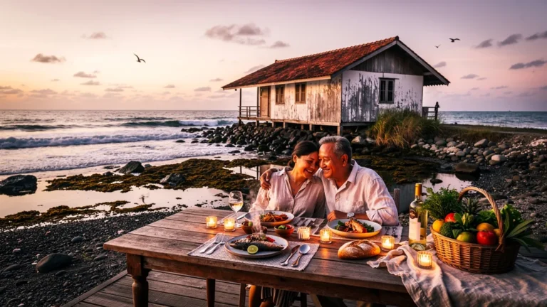 Week-end à Ambon côté mer avec maison d'hôtes, marées et dîner convivial au bord de l'eau