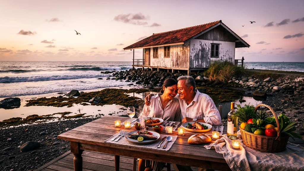 Week-end à Ambon côté mer avec maison d'hôtes, marées et dîner convivial au bord de l'eau